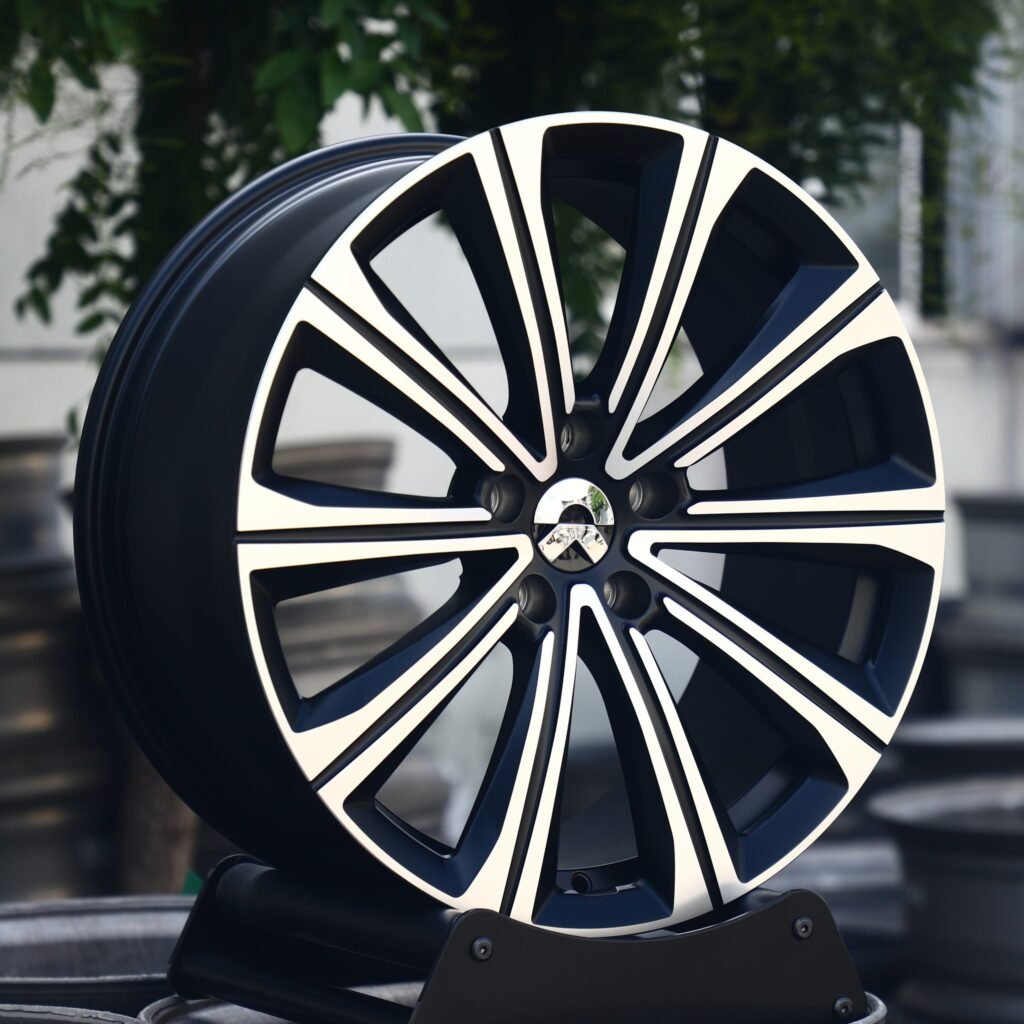 BMW 5 Series wheels – Gloss Black Machined Face, angled view