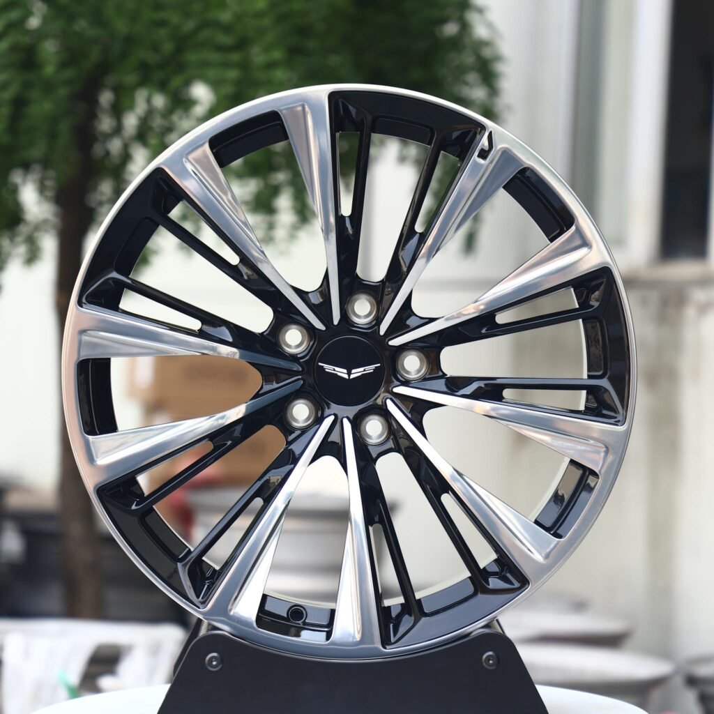 Porsche 911 wheels – Gloss Black Machined Face, front view