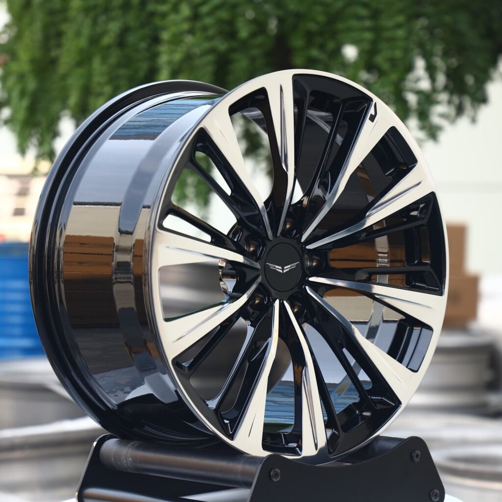 BMW M3 wheels – Gloss Black Machined Face, angled view