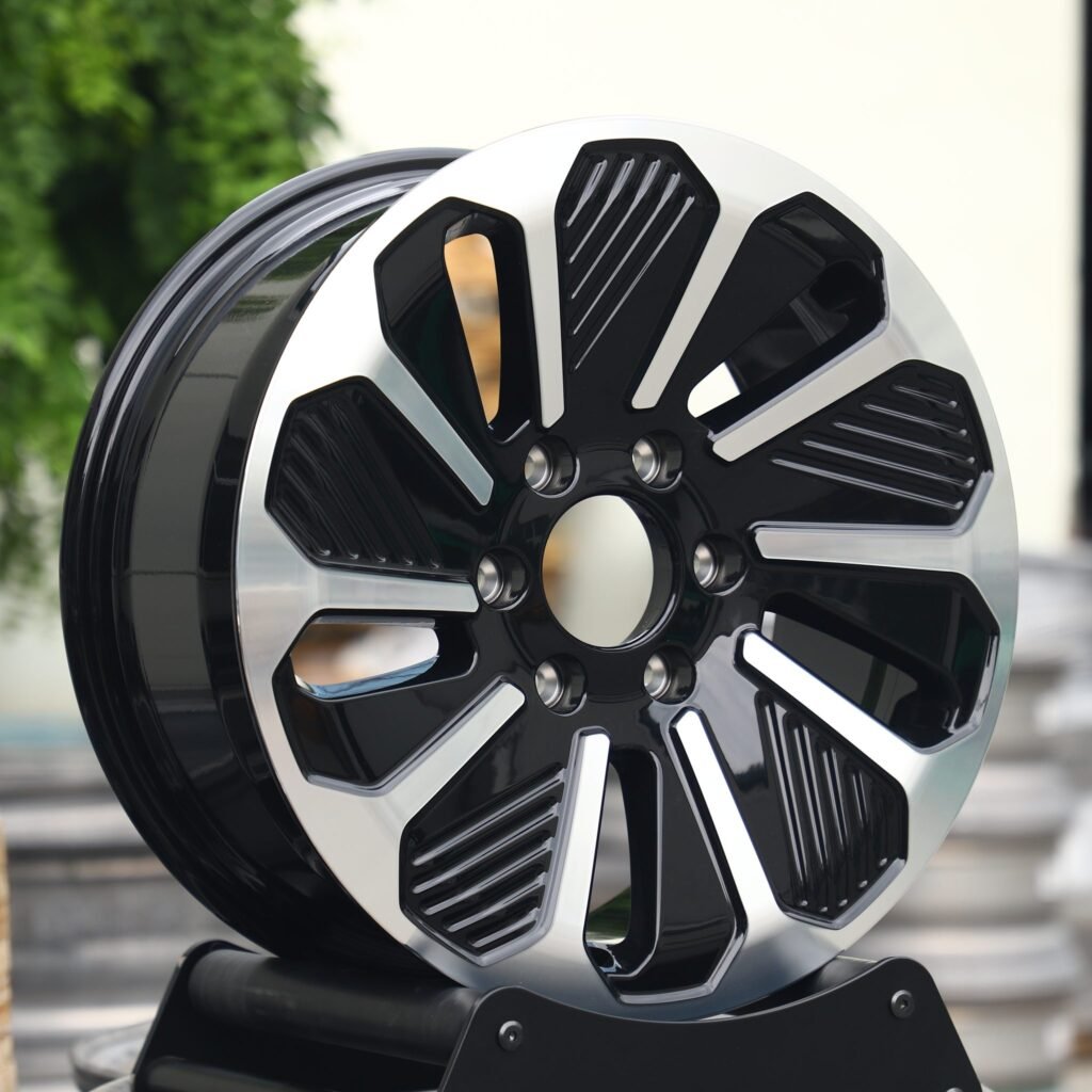 Toyota Tacoma wheels – Gloss Black Machined Face, angled view