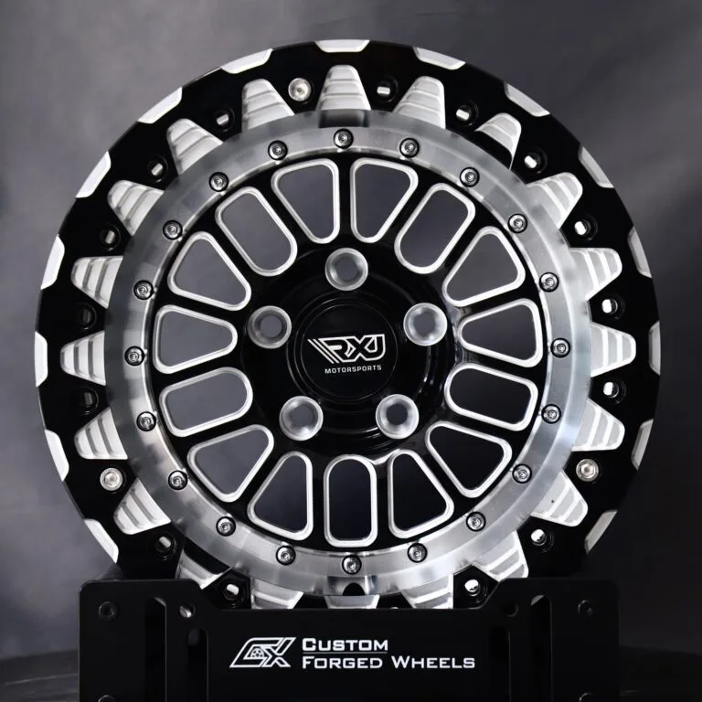 Ford Mustang wheels – Gloss Black / Machined Multi-Spoke, front view