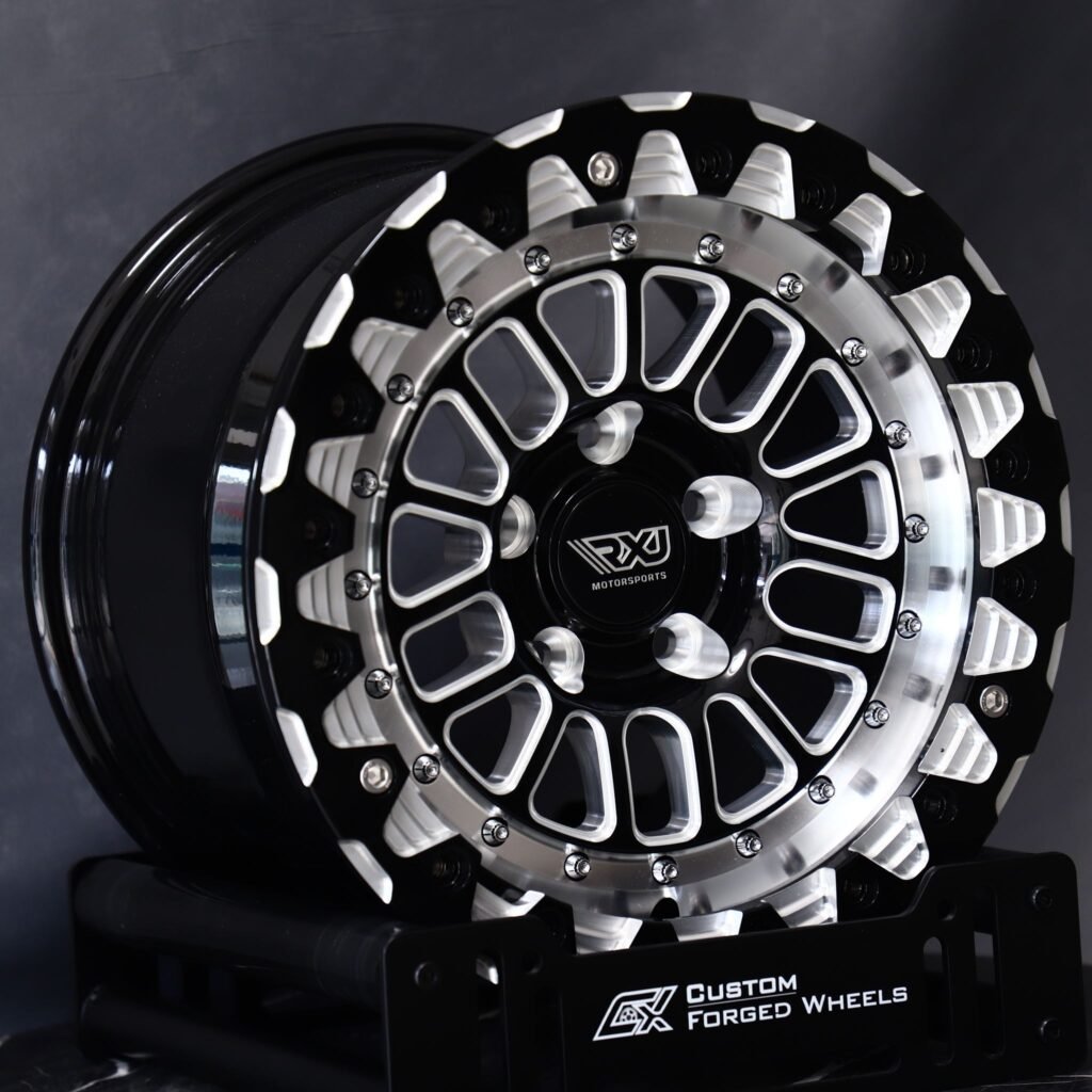 Chevrolet Corvette wheels – Gloss Black / Machined Multi-Spoke, angled view