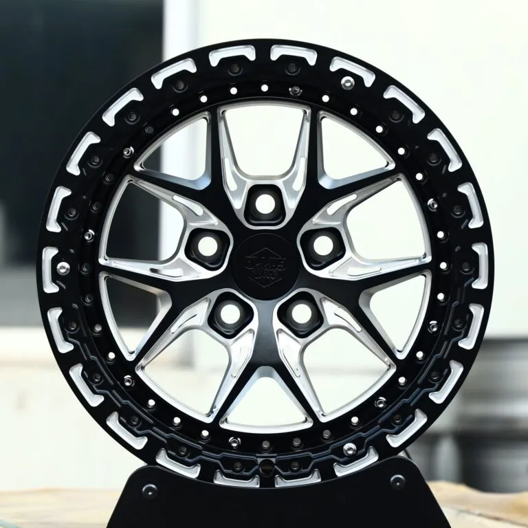 Toyota 4Runner wheels – Gloss Black / Machined Multi-Spoke Ring, front view