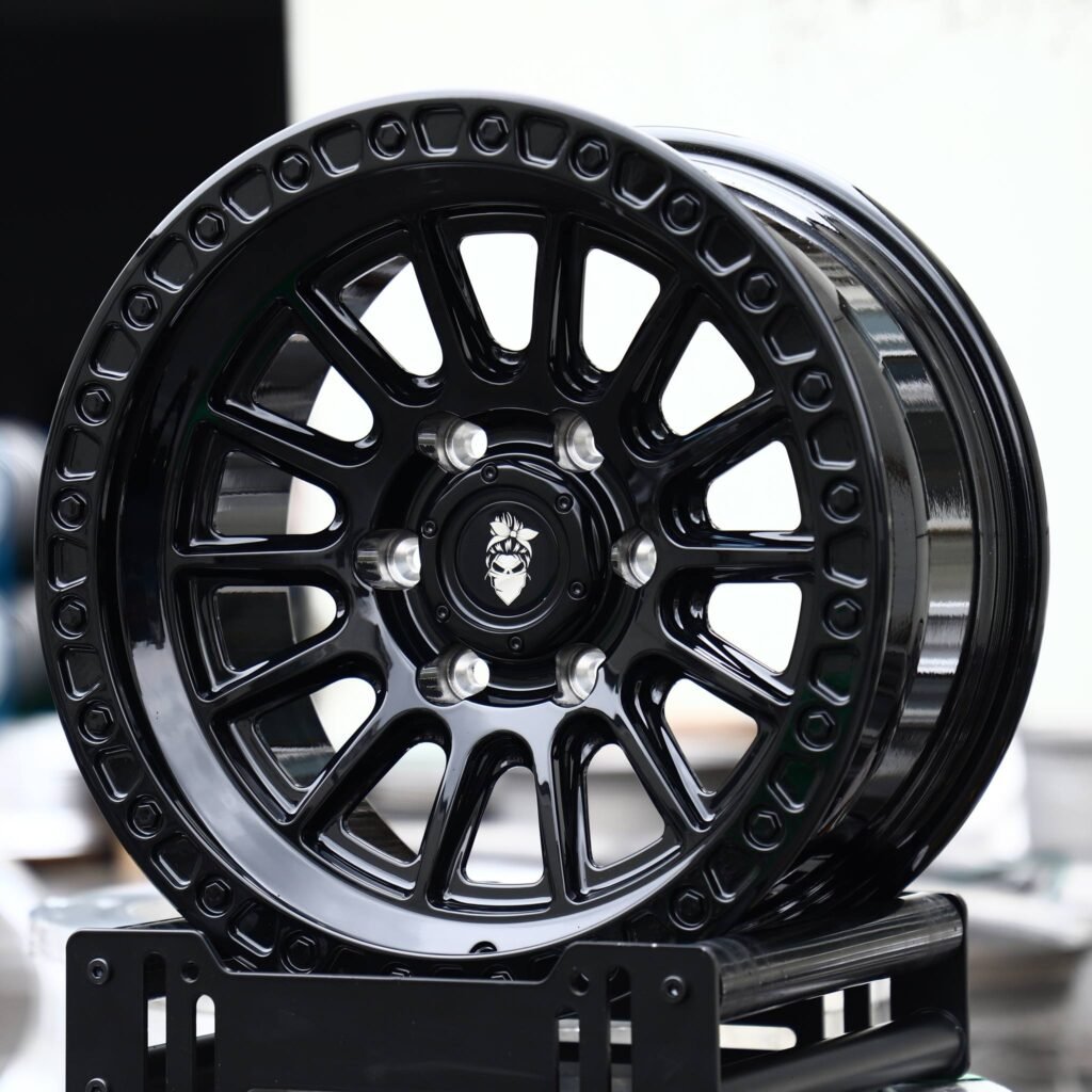 Chevrolet Silverado wheels – Gloss Black Multi-Spoke Bolt-Ring, angled view