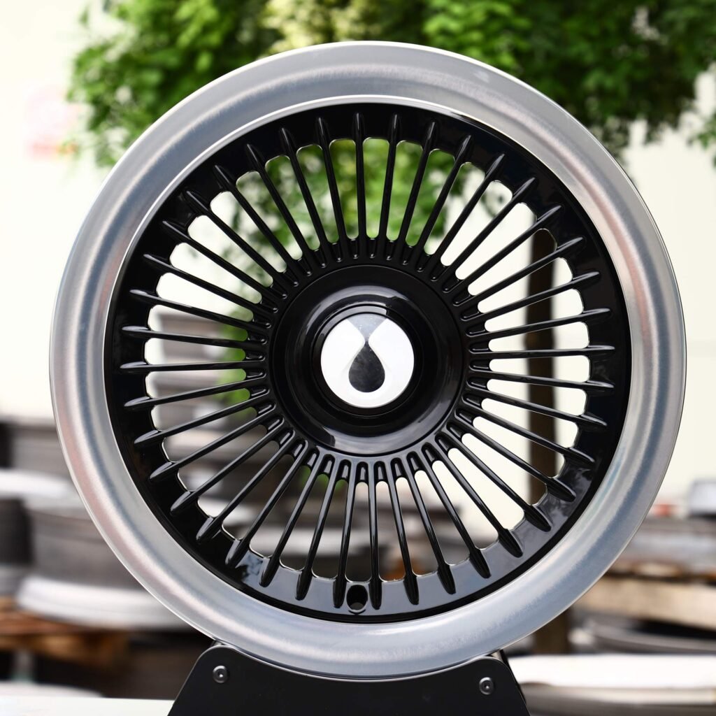 Audi A6 wheels – Gloss Black Multi-Spoke Deep Lip, front view