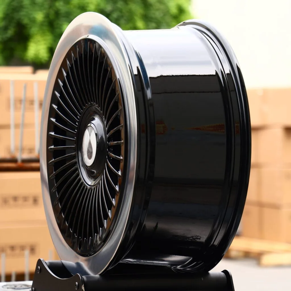 BMW 5 Series wheels – Gloss Black Multi-Spoke Deep Lip, angled view