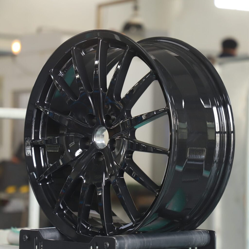 5x112 wheels – Gloss Black Multi-Spoke, side view