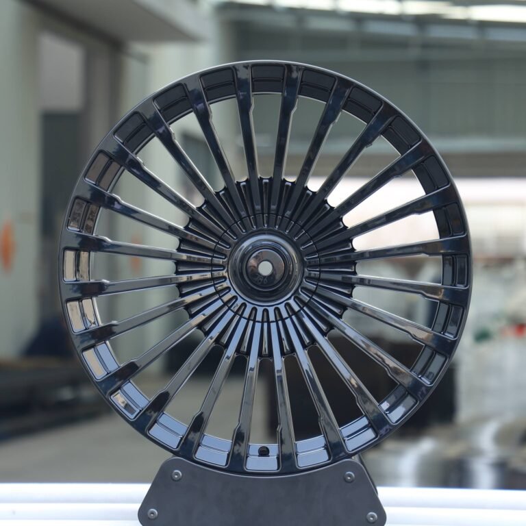 Audi A6 wheels – Gloss Black Multi-Spoke, front view