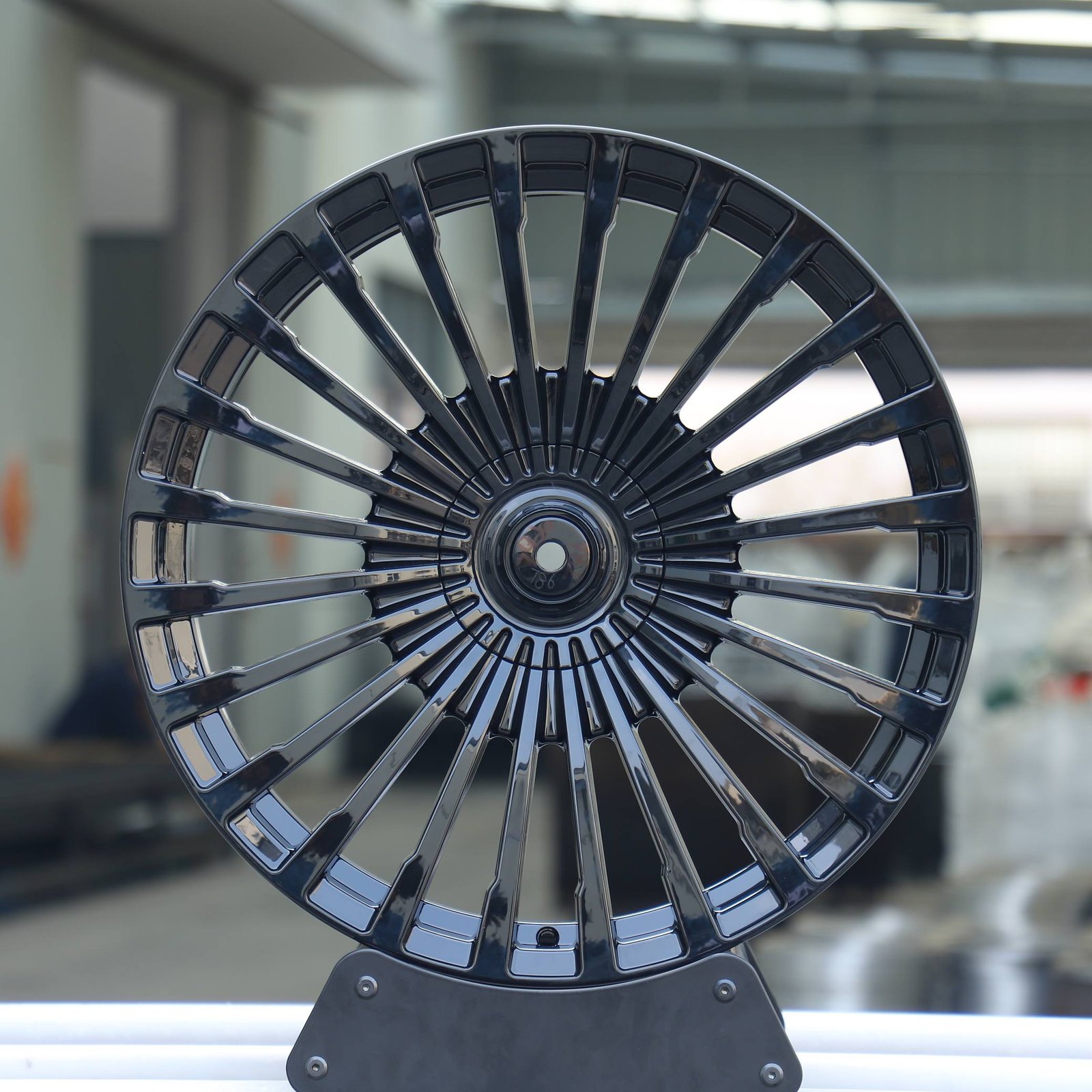 Audi A6 wheels – Gloss Black Multi-Spoke, front view