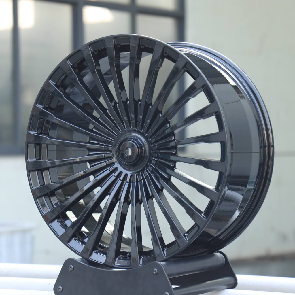 5x112 wheels – Gloss Black Multi-Spoke, side view