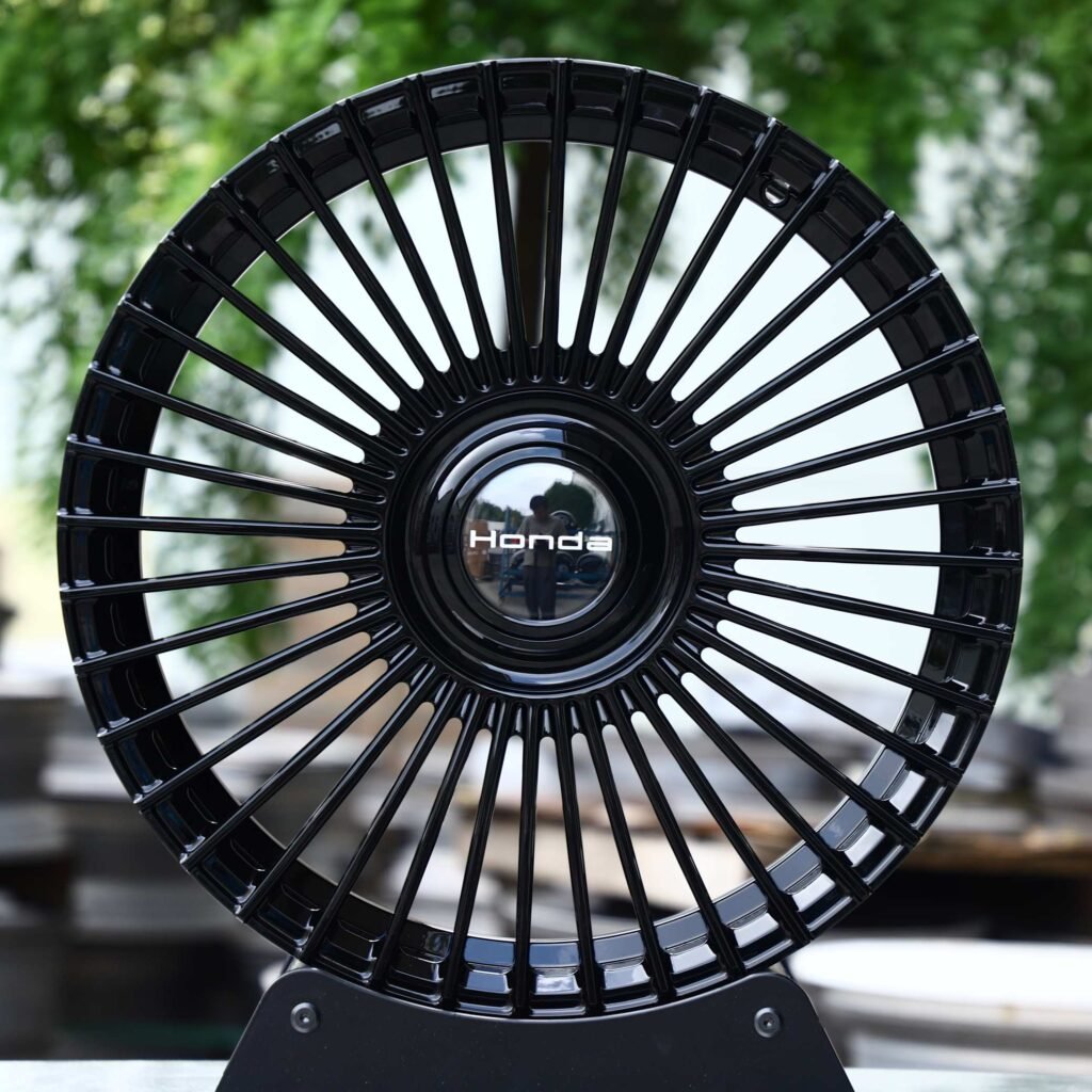 Honda Civic wheels – Gloss Black Multi-Spoke (Honda OEM-Style), front view
