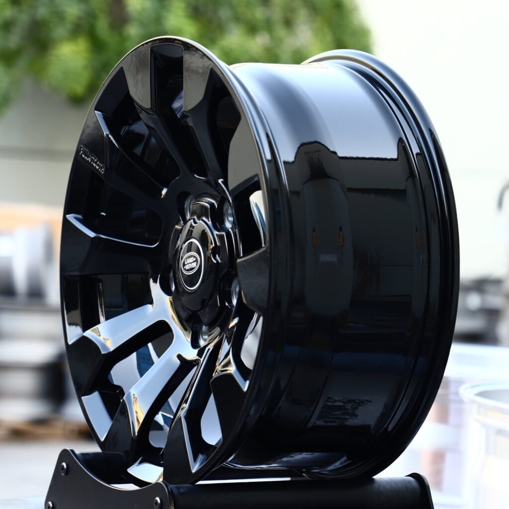5x120 wheels – Gloss Black Multi-Spoke, side view