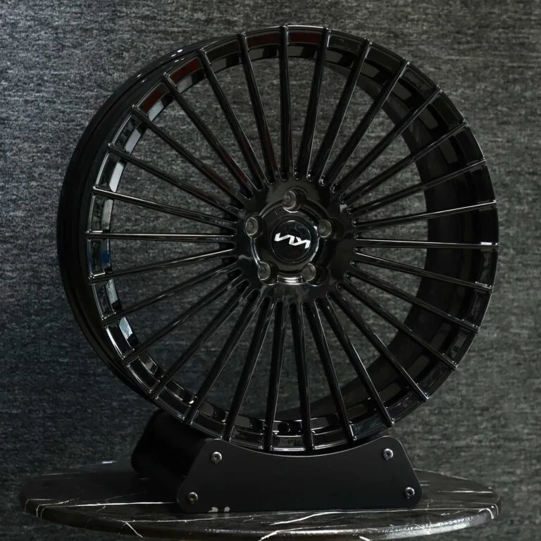 Porsche 911 wheels – Gloss Black Multi-Spoke, front view