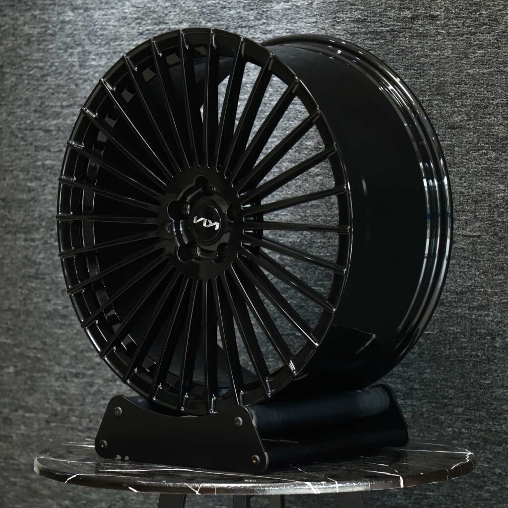 5x130 wheels – Gloss Black Multi-Spoke, side view