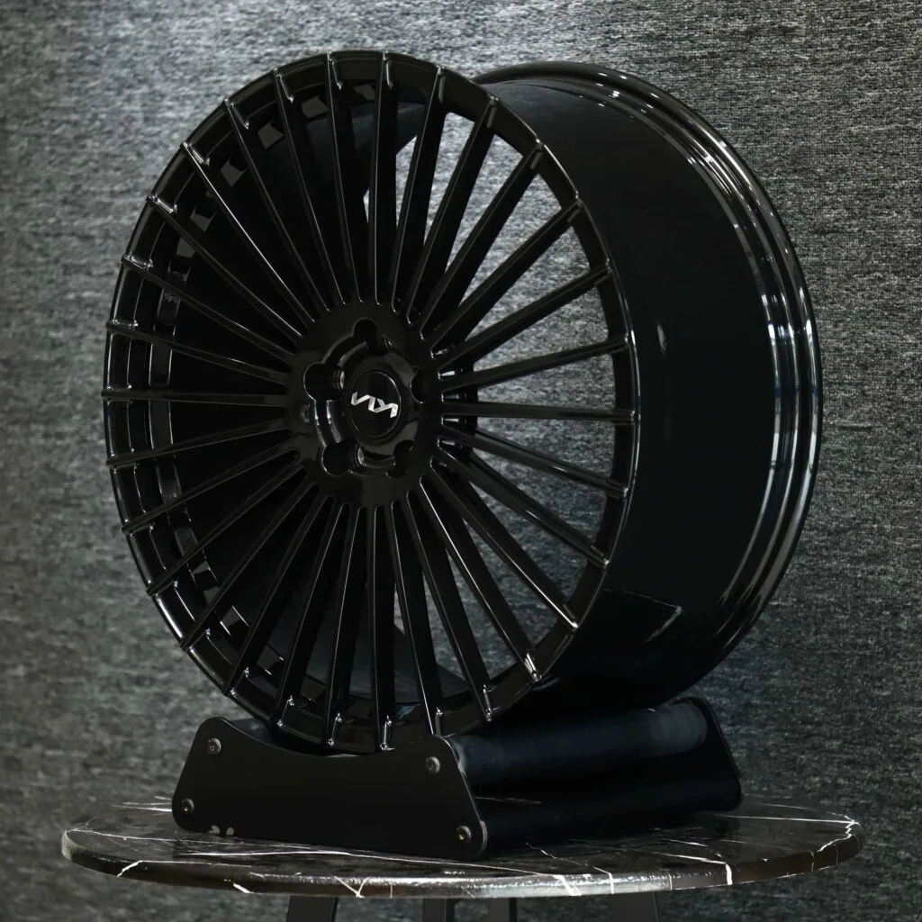5x130 wheels – Gloss Black Multi-Spoke, side view