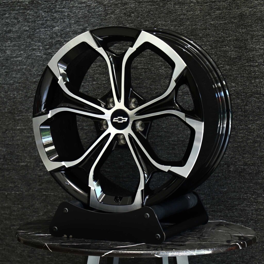 5x120 wheels – Gloss Black Petal, side view