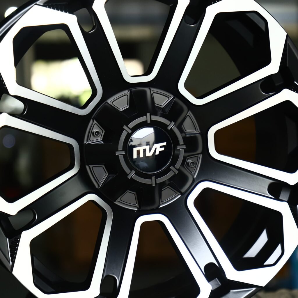 Audi A4 B9 wheels – Gloss Black Petal Machined Face, lip and barrel detail