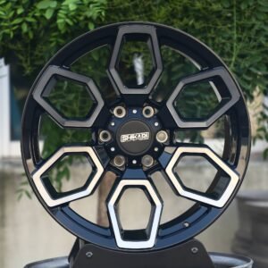 Toyota 4Runner / Tacoma Off-Road 6-Lug Forged Wheels – Gloss Black Petal Machined Face – Design 2