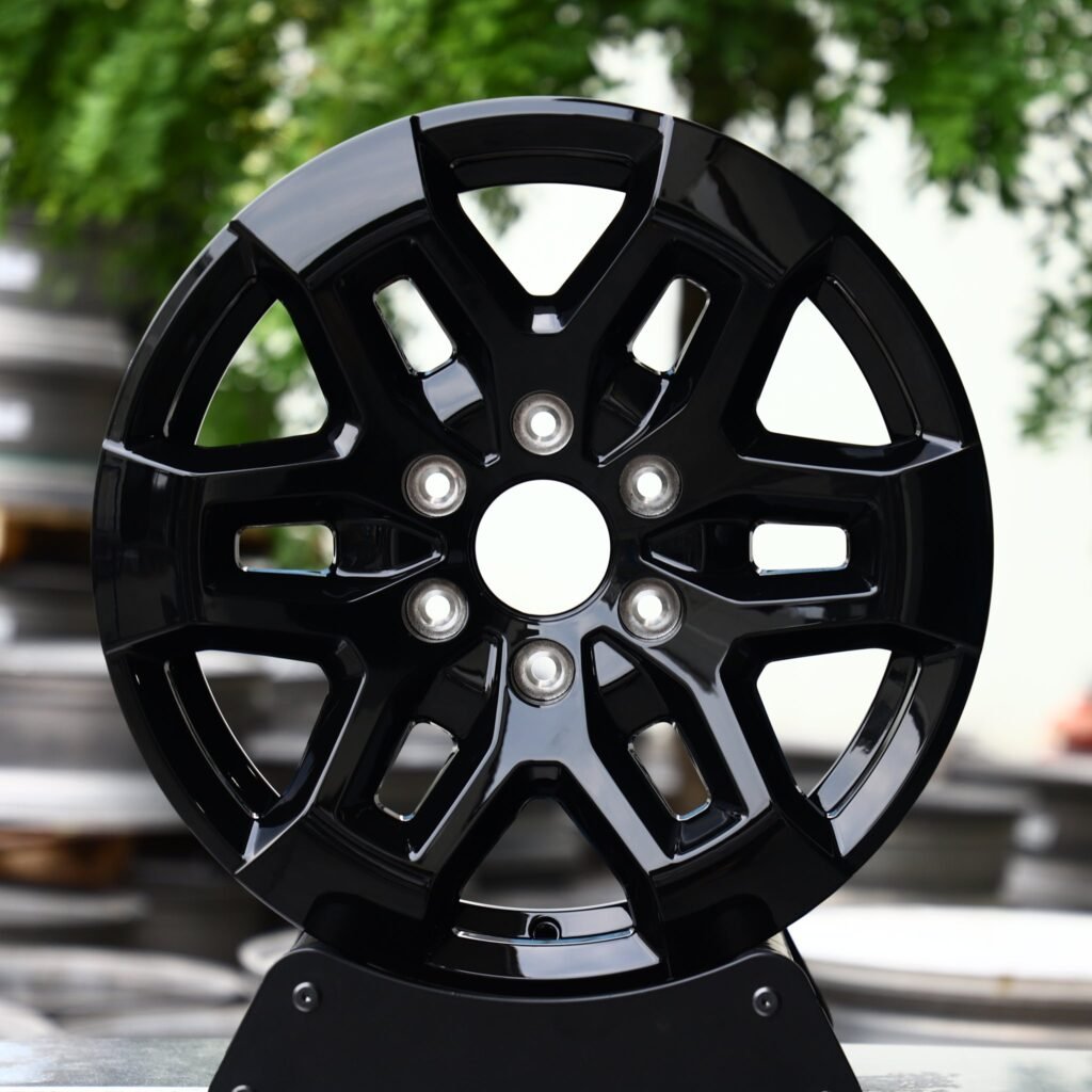 Toyota 4Runner wheels – Gloss Black Petal, front view
