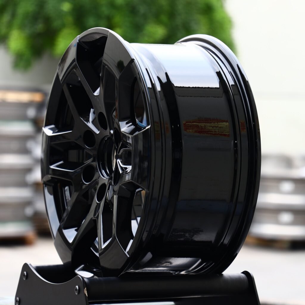 Toyota Tacoma wheels – Gloss Black Petal, angled view