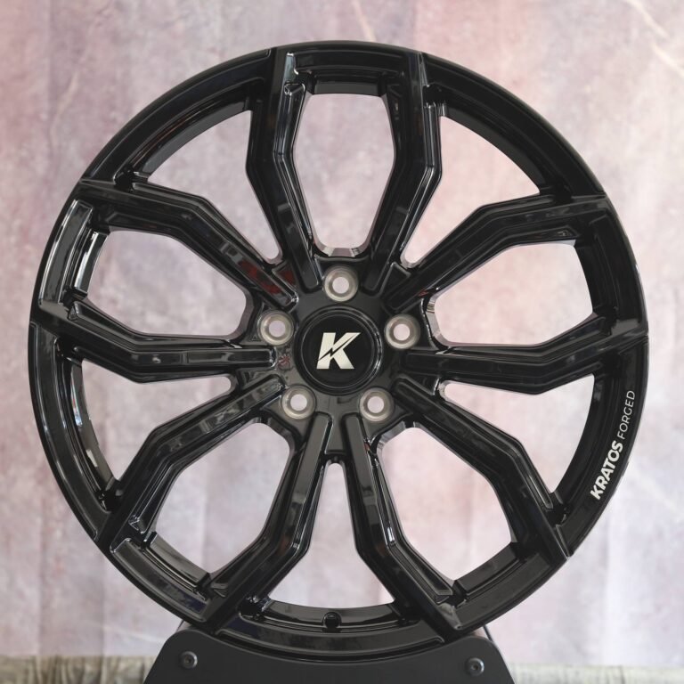 Audi A6 wheels – Gloss Black Petal-Spoke, front view