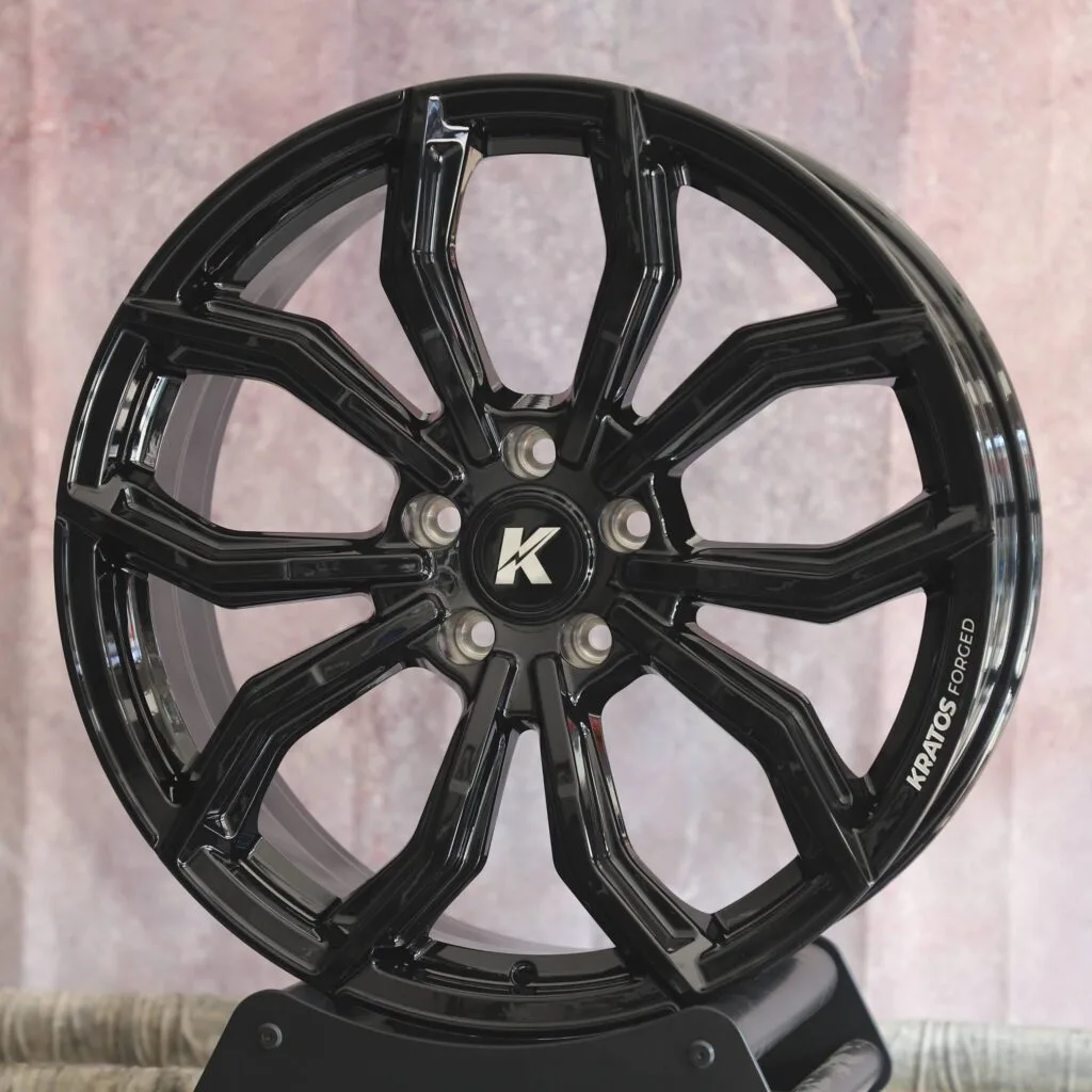 BMW 5 Series wheels – Gloss Black Petal-Spoke, angled view