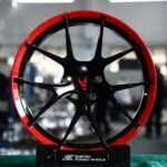 Porsche 911 / M3 Forged Wheels – Gloss Black 5 Y-Spoke Red Lip Concave (5-Lug)