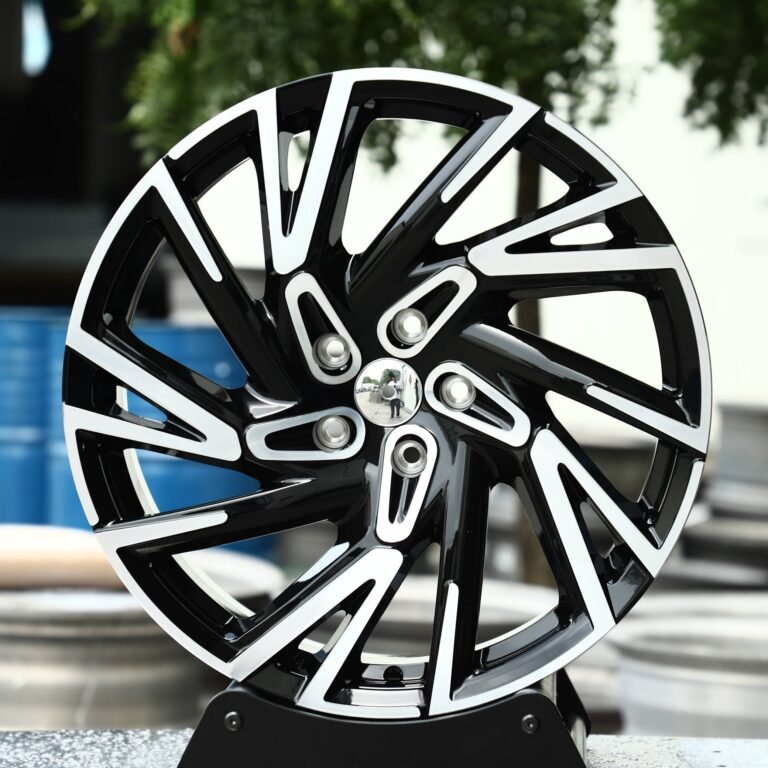 Audi A6 wheels – Gloss Black Split Directional Machined Face, front view
