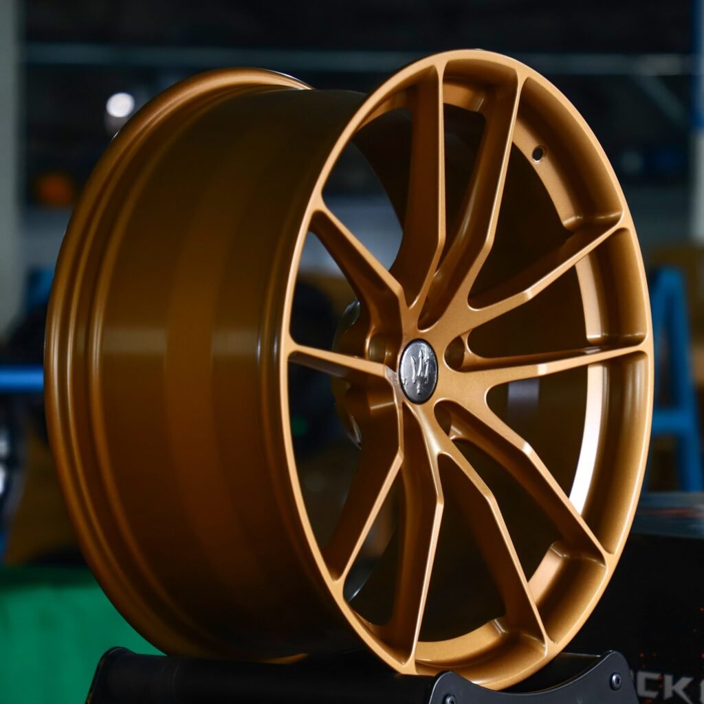 5x114.3 wheels – Gloss Bronze 5 V-Spoke, side view