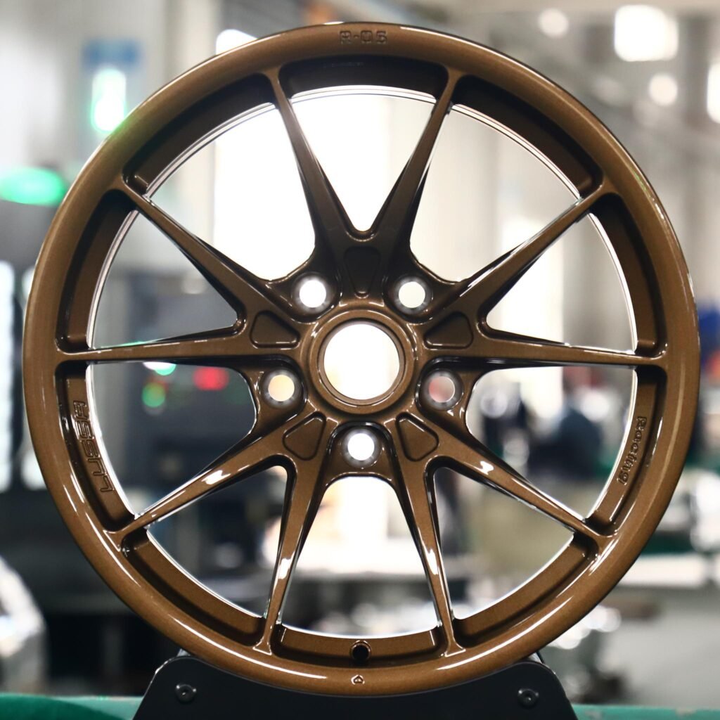 Nissan 370Z wheels – Gloss Bronze 5 V-Spoke, front view