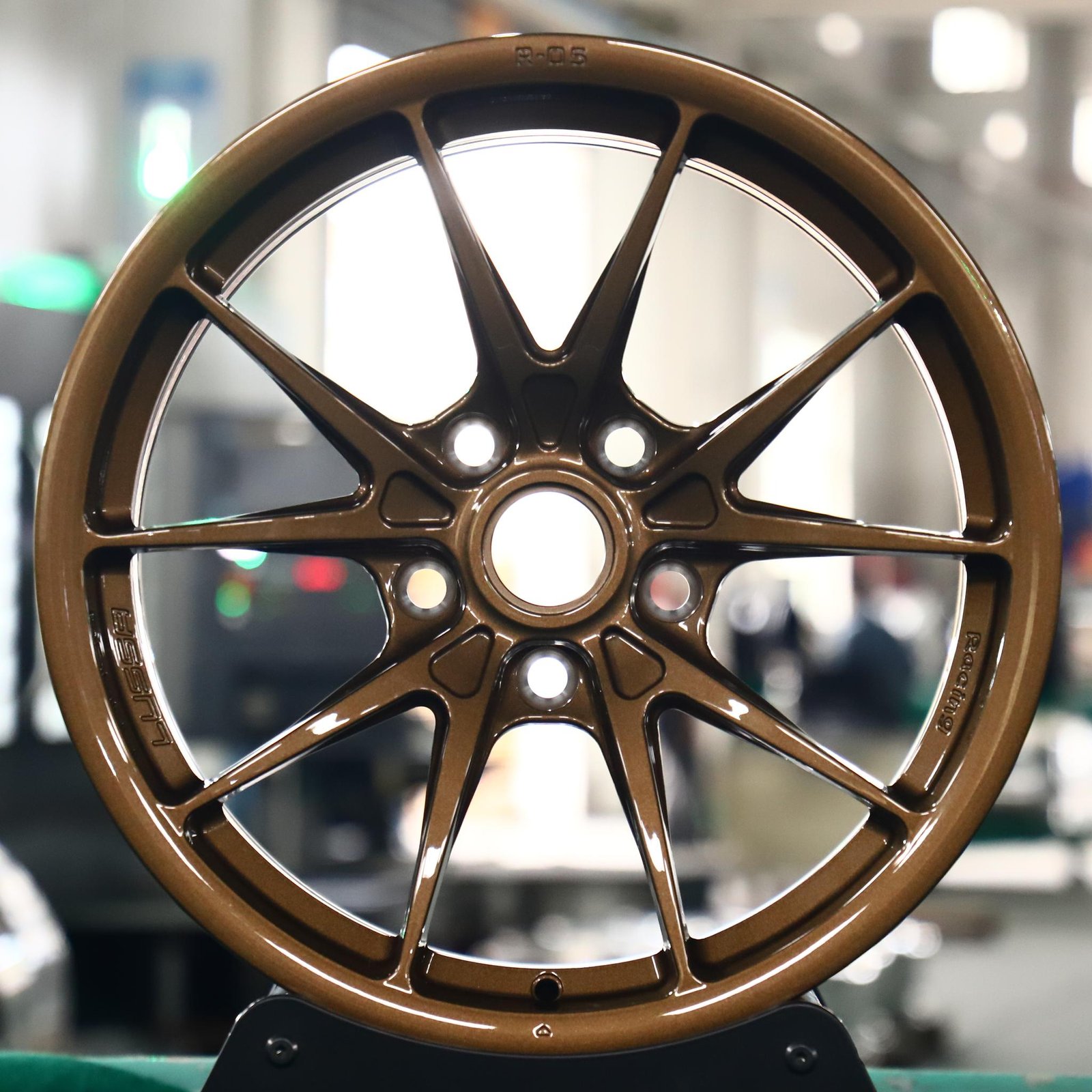 Nissan 370Z wheels – Gloss Bronze 5 V-Spoke, front view
