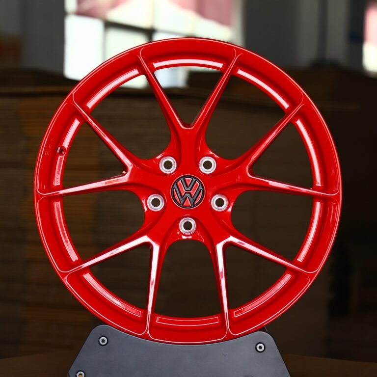 BMW M3 G80 wheels – Gloss Red 5 Y-Spoke, front view
