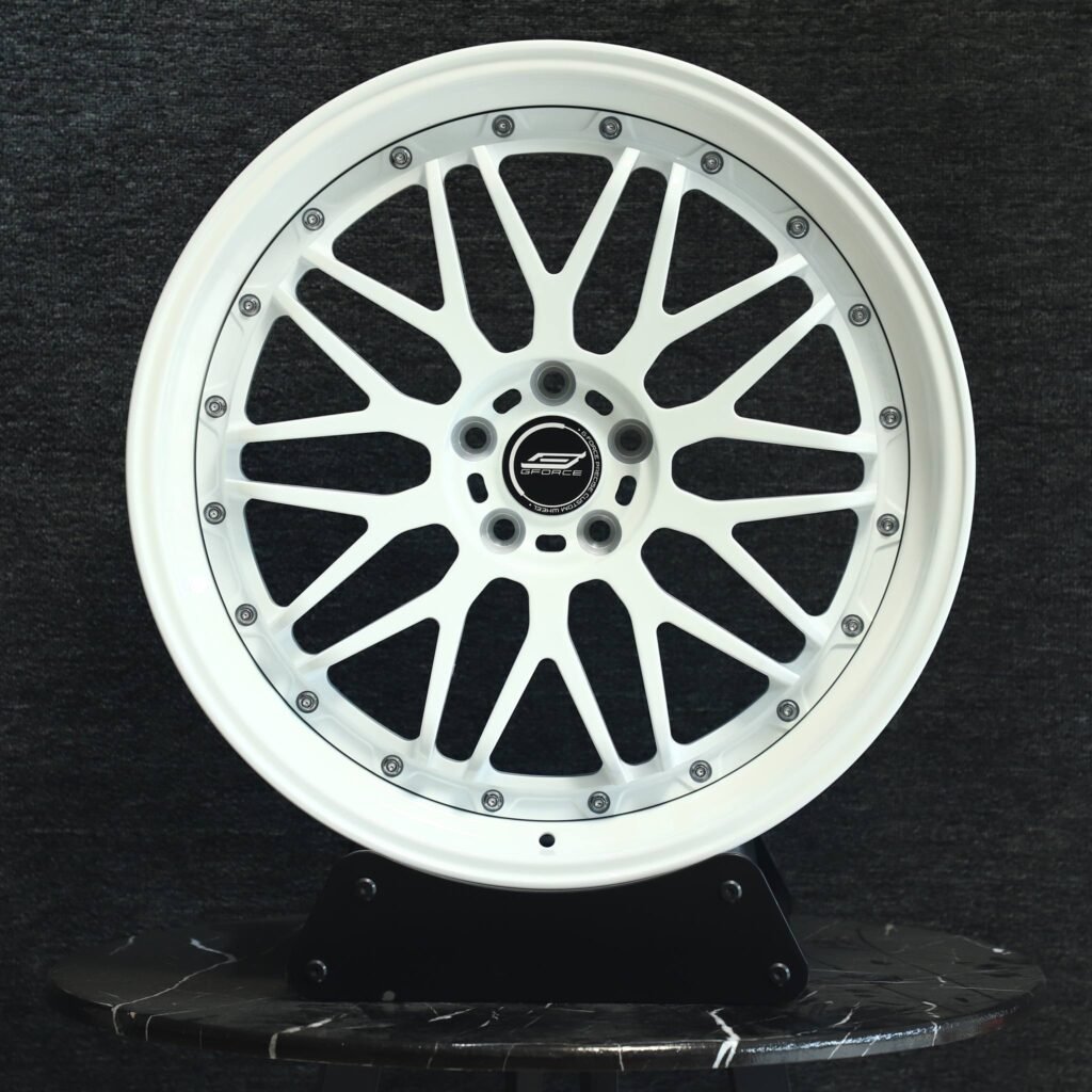 Audi A6 wheels – Gloss White 2-Piece 10 Y-Spoke Deep Lip, front view