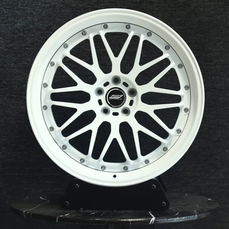 Audi A6 wheels – Gloss White 2-Piece 10 Y-Spoke Deep Lip, front view