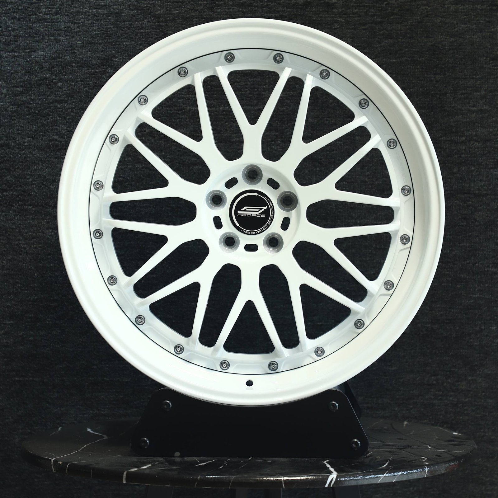 Audi A6 wheels – Gloss White 2-Piece 10 Y-Spoke Deep Lip, front view