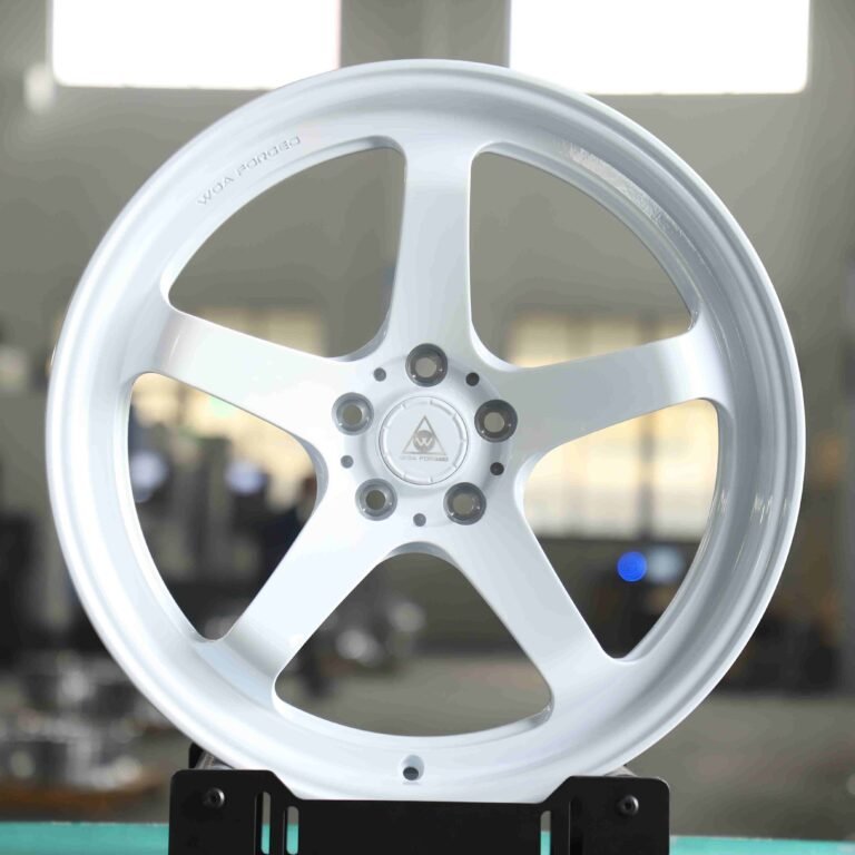Honda S2000 wheels – Gloss White 5-Spoke, front view