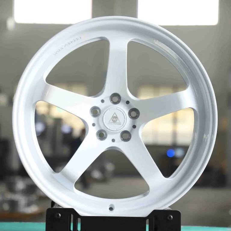 Honda S2000 wheels – Gloss White 5-Spoke, front view