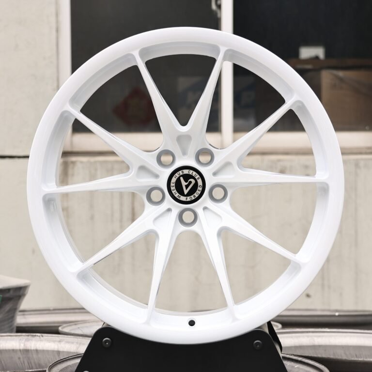 Audi A6 wheels – Gloss White 5 Y-Spoke, front view