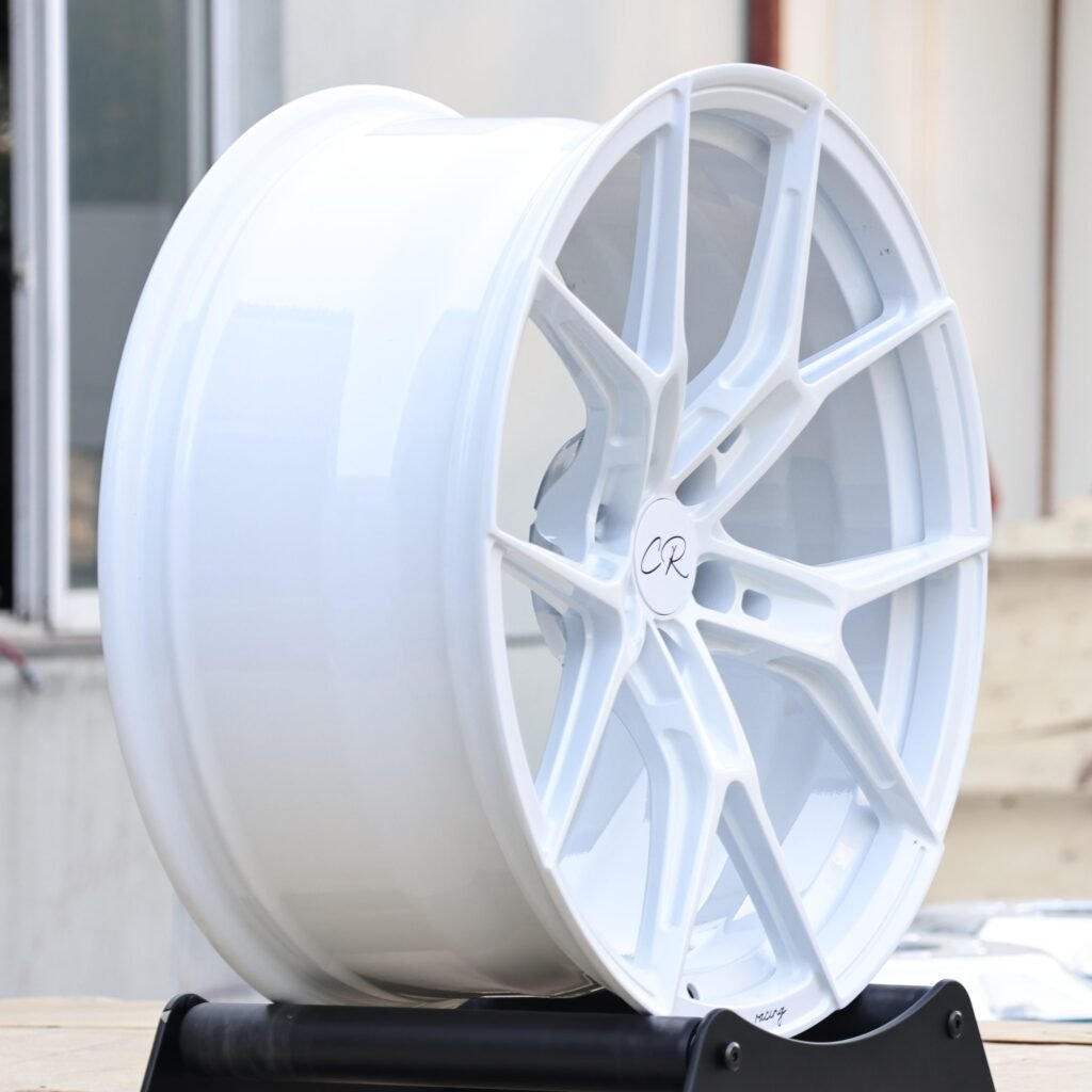 Gloss White 5 Y-Spoke Forged Wheels - Audi A6 / BMW 5 Series Fitment (5-Lug) view 4