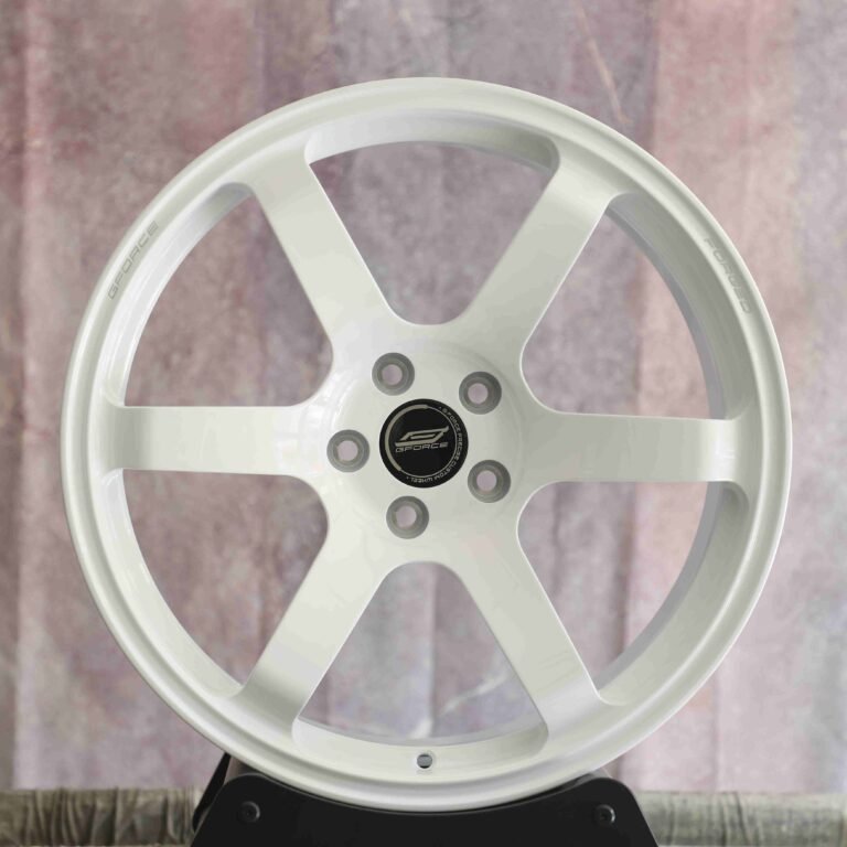 Ford Mustang wheels – Gloss White 6-Spoke, front view