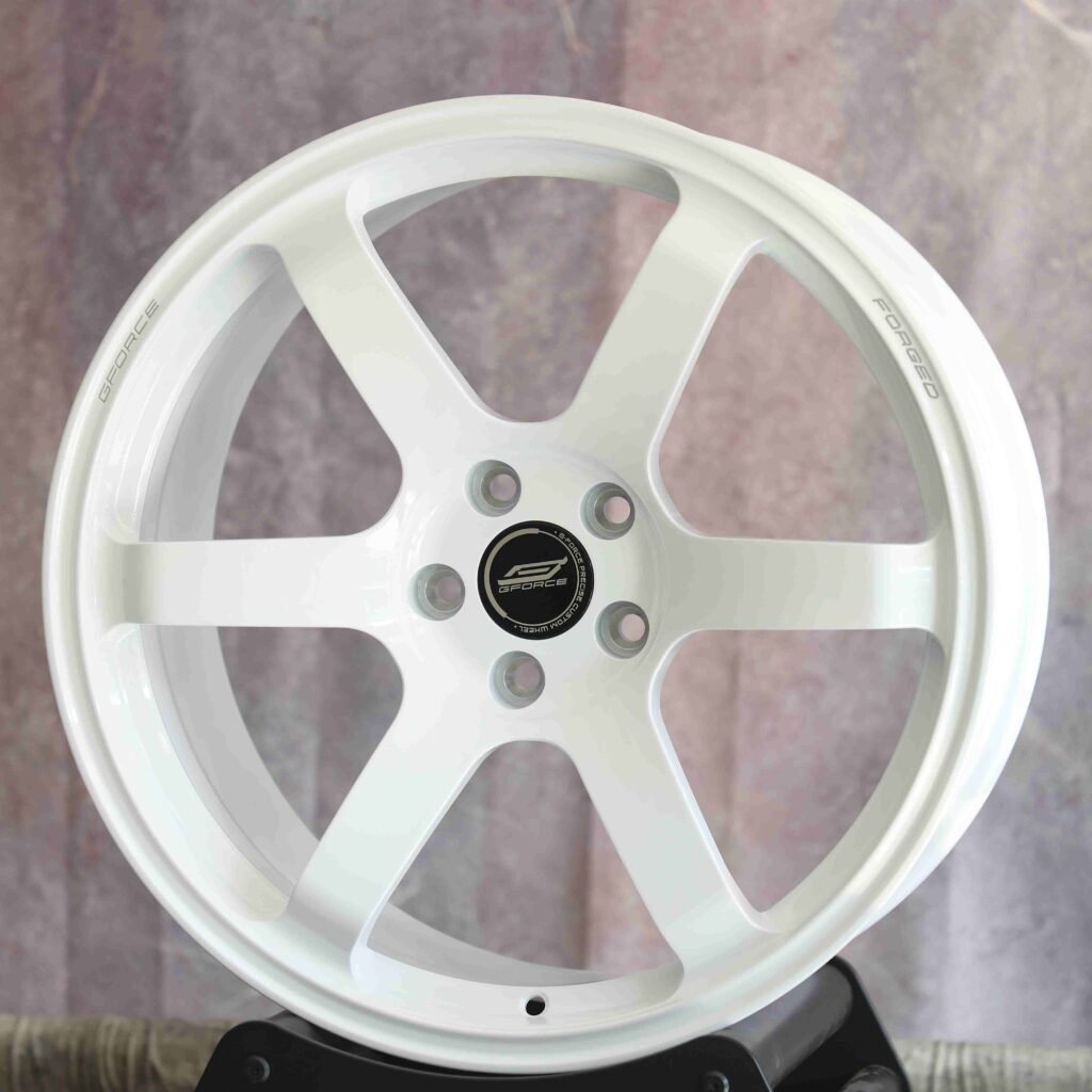 Chevrolet Corvette wheels – Gloss White 6-Spoke, angled view