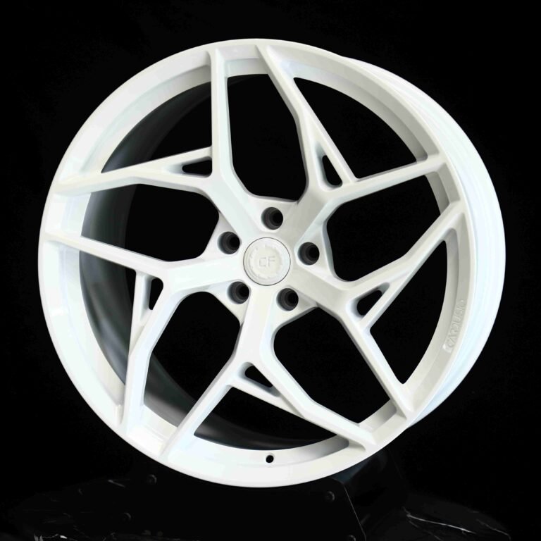 Audi A6 wheels – Gloss White Directional, front view