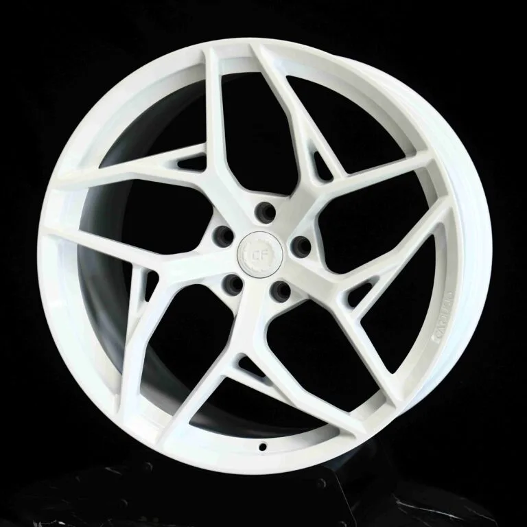 Audi A6 wheels – Gloss White Directional, front view