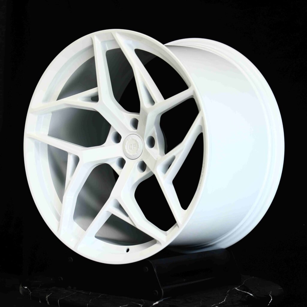 5x112 wheels – Gloss White Directional, side view