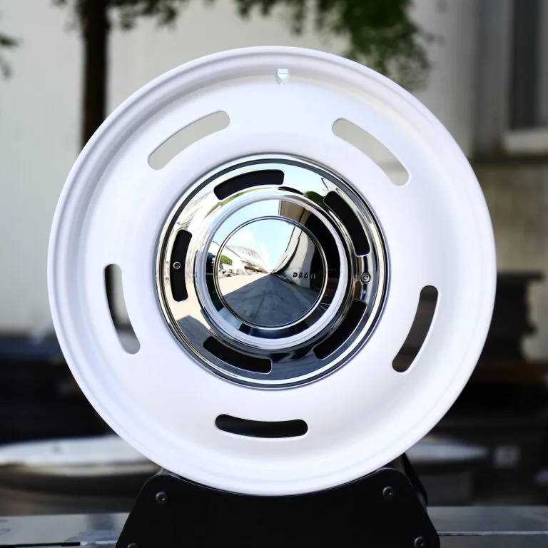 Porsche 911 wheels – Gloss White Full-Face Deep Lip, front view