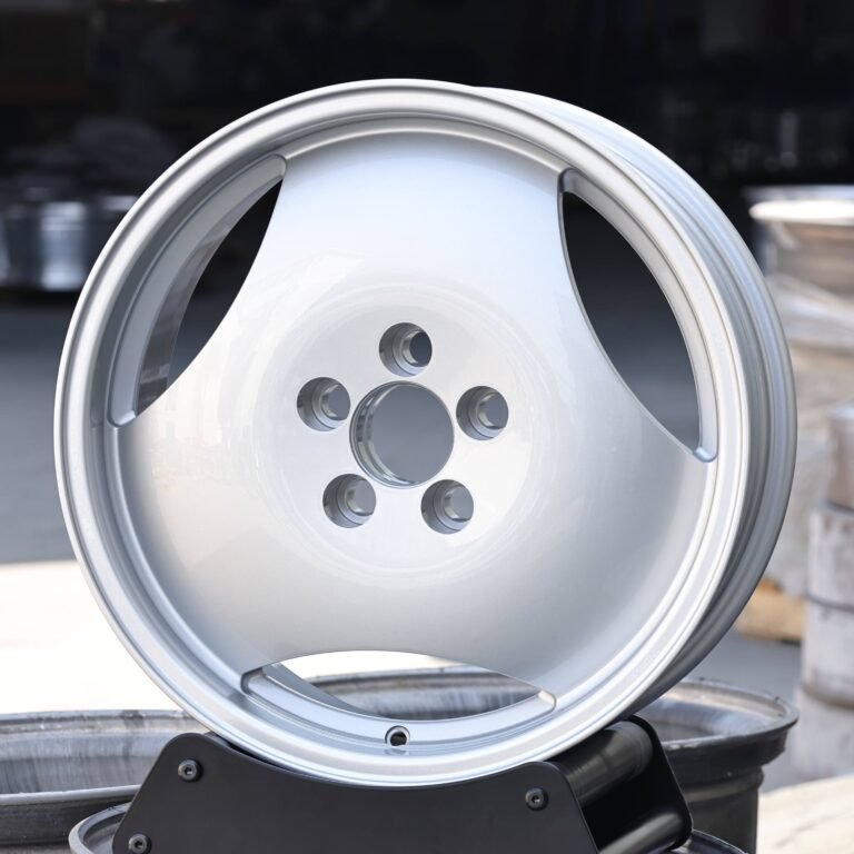Audi A6 wheels – Gloss White Full-Face, front view