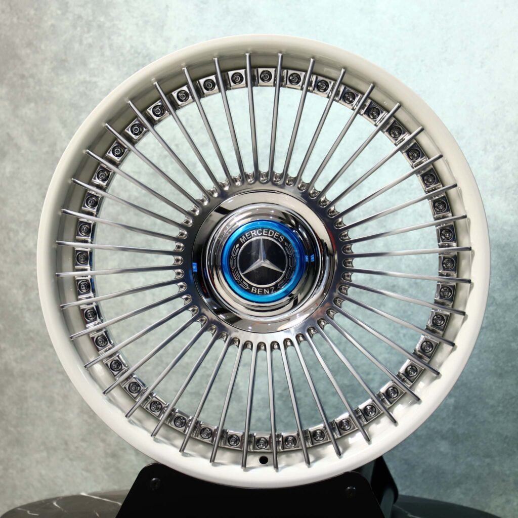 Gloss White Polished 2-Piece Multi-Spoke Deep Lip Forged Wheels - Porsche 911 / BMW M3 Fitment (5-Lug) Deep Dish forged wheel