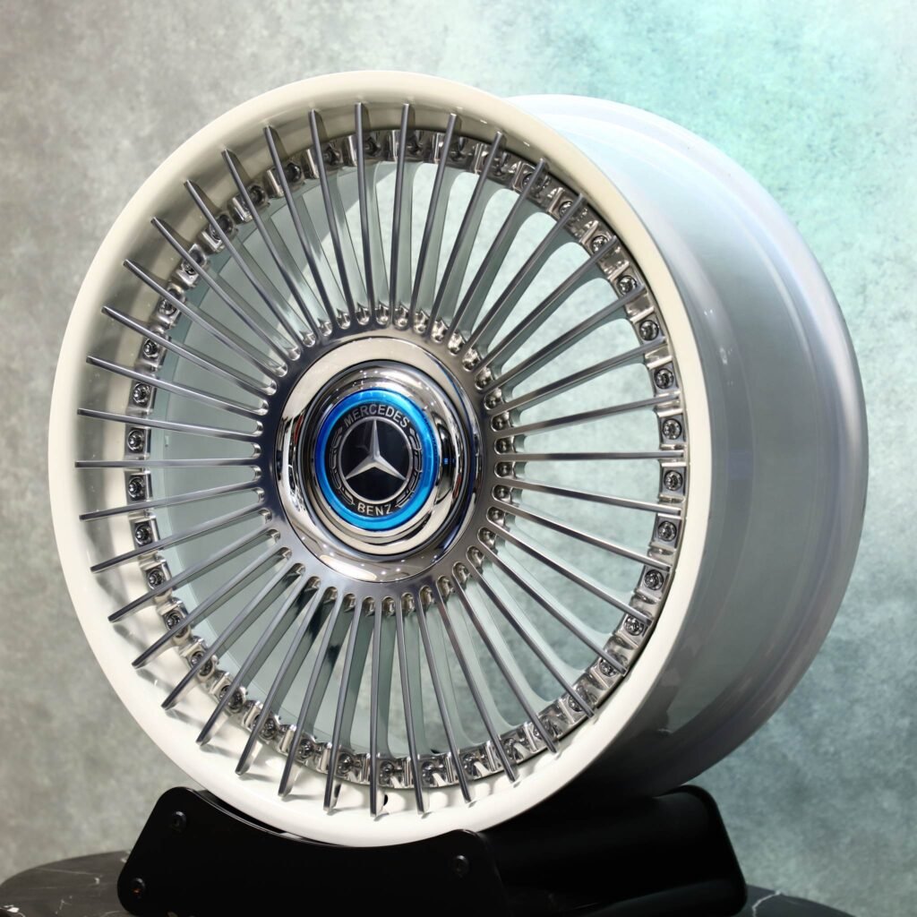 Gloss White Polished 2-Piece Multi-Spoke Deep Lip Forged Wheels - Porsche 911 / BMW M3 Fitment (5-Lug) view 2