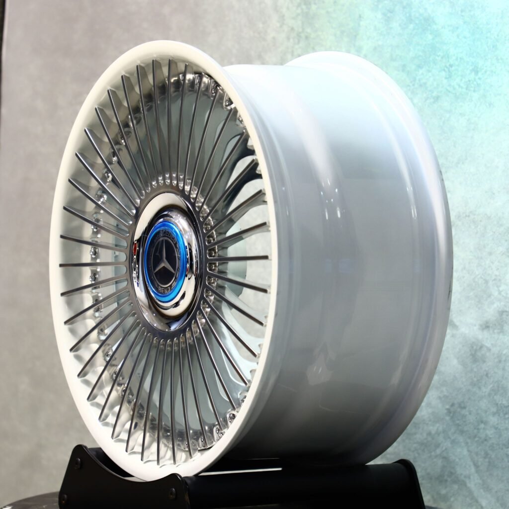 Gloss White Polished 2-Piece Multi-Spoke Deep Lip Forged Wheels - Porsche 911 / BMW M3 Fitment (5-Lug) view 3