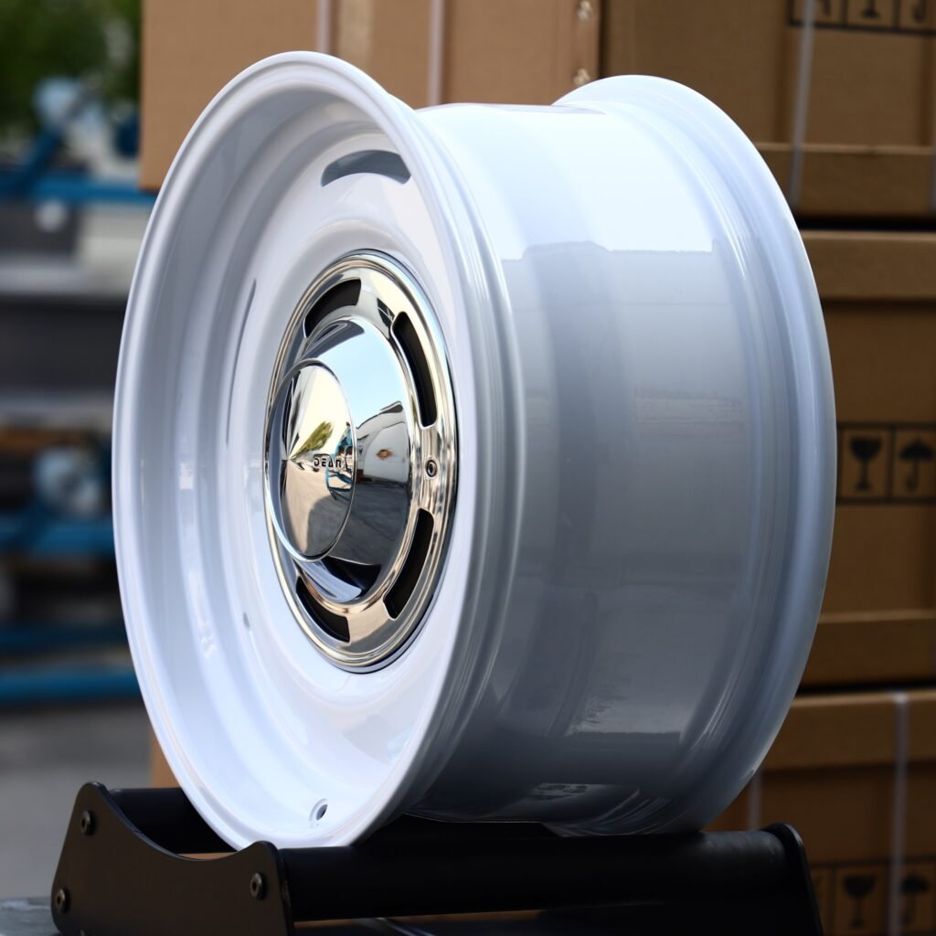 5x127 wheels – Gloss White Semi-Full-Face, side view